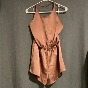 Open Back Satin Romper!
